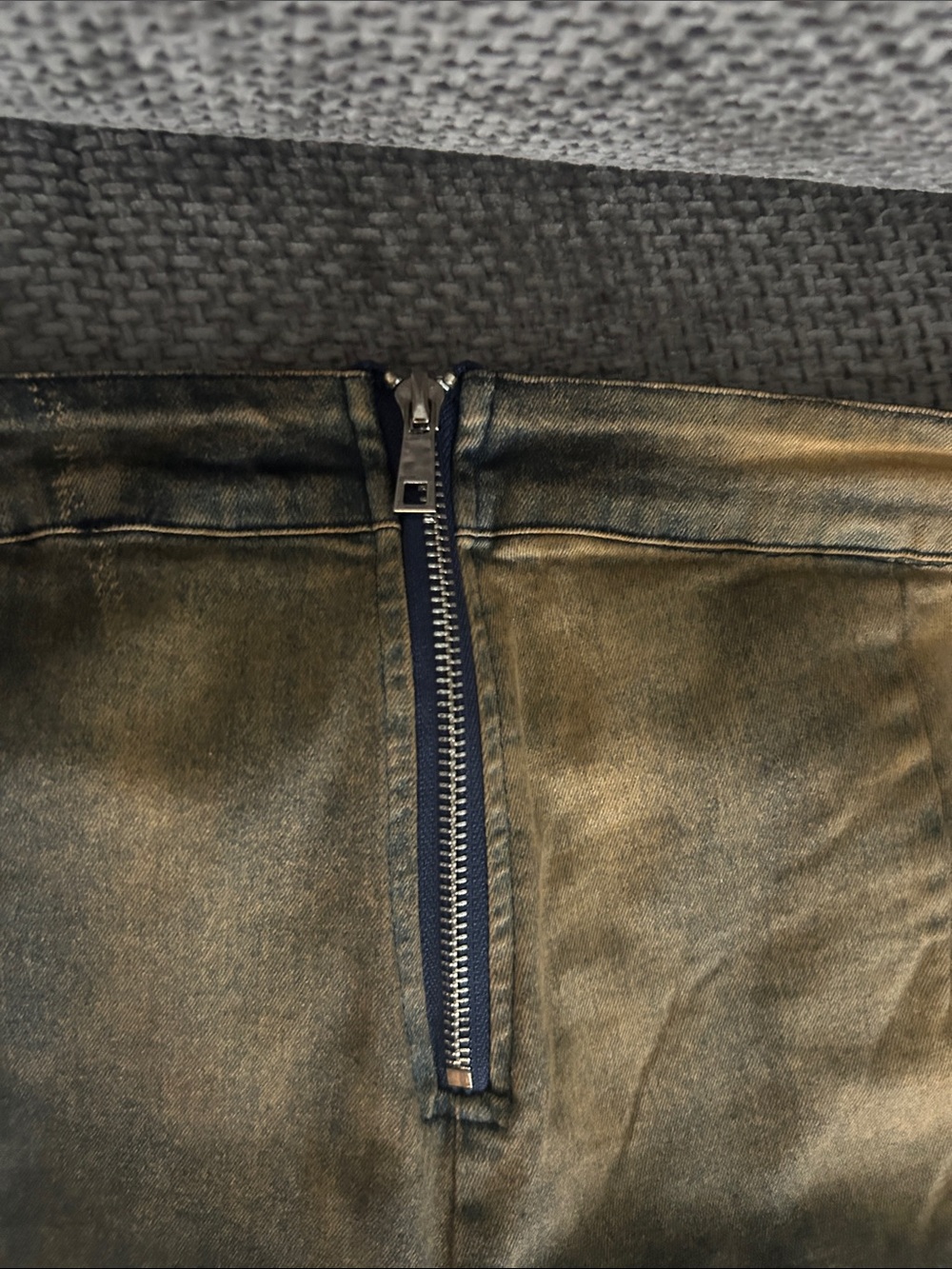 Y2K Black Gold Acid Wash Lace Up Flare Jeans Pants XL - Picture 6 of 13